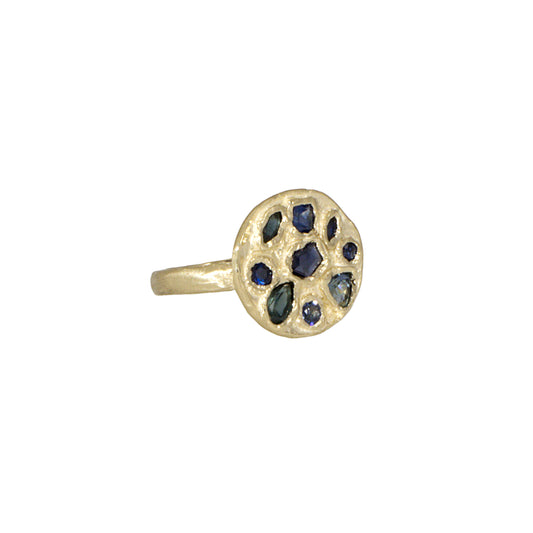 Symplegma Blue Sapphire Signet Ring