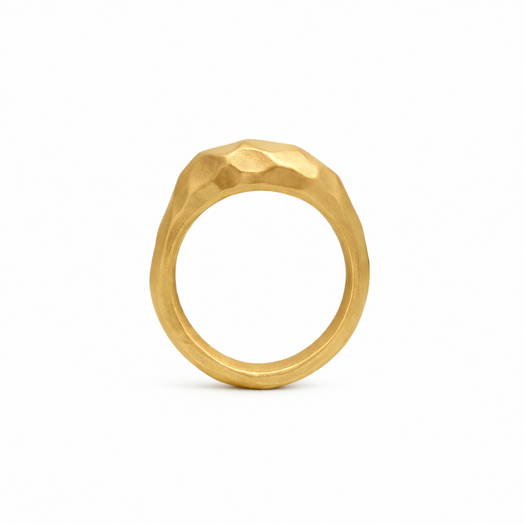 Bronze Carved Elevated Stacking Ring