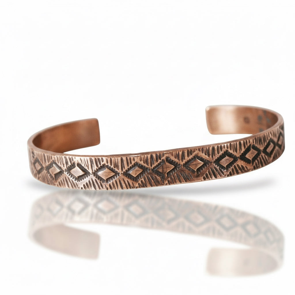 Hand-Stamped Copper Cuff Bracelet