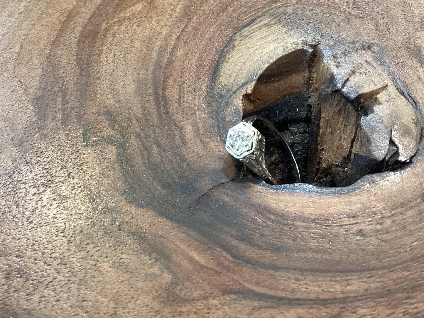 White gold ring repair resizing for Maria Brock