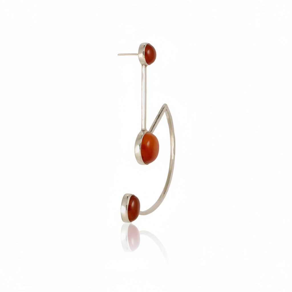 Carnelian Dangle Earrings - Sterling Silver