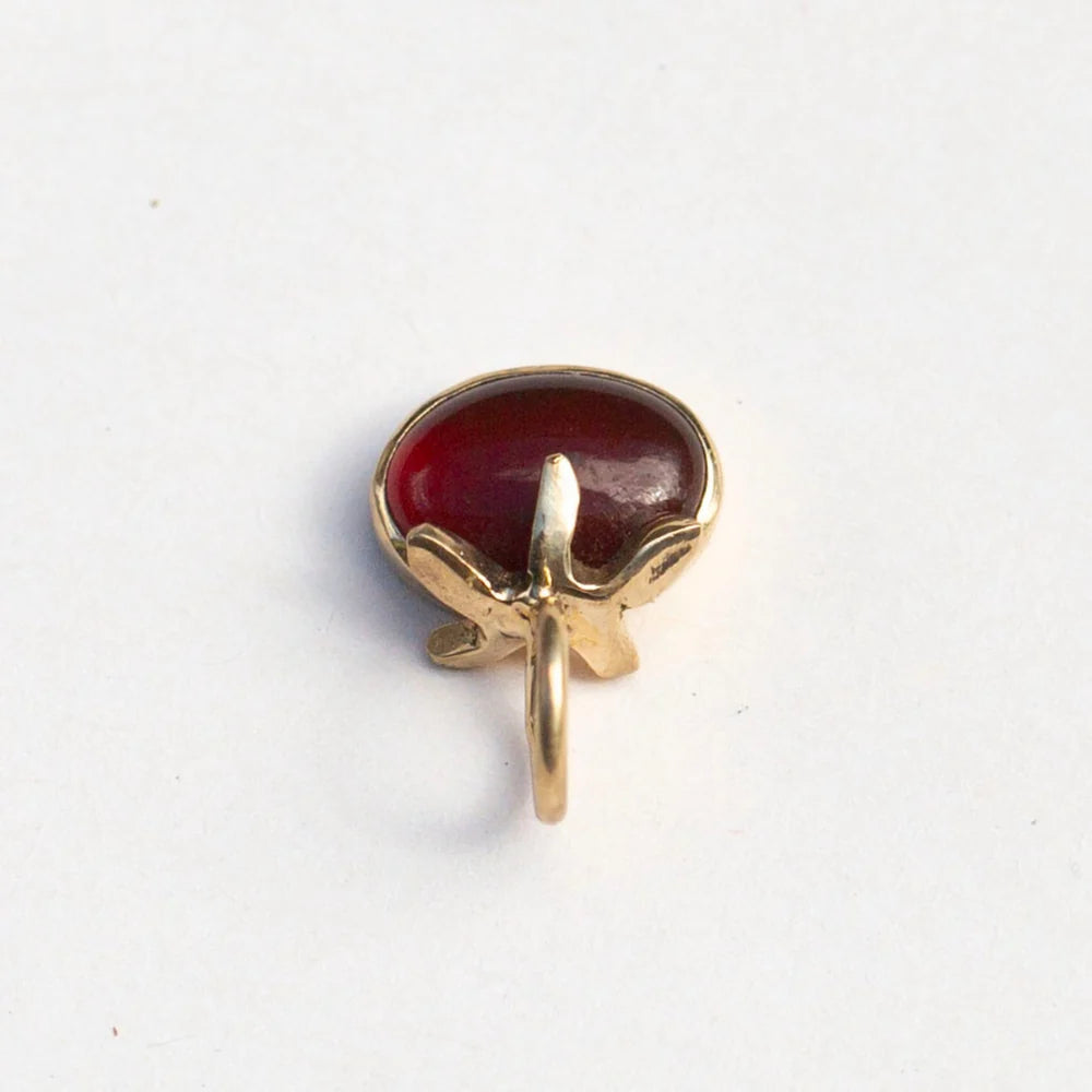 Tomato Charm - 14k Yellow Gold & Carnelian