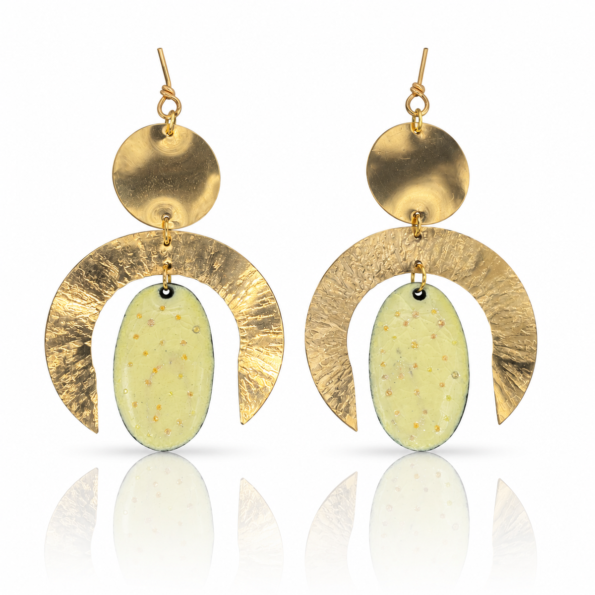 Yellow Sapphire Enamel Earrings