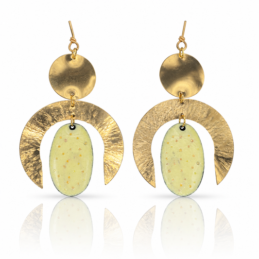 Yellow Sapphire Enamel Earrings