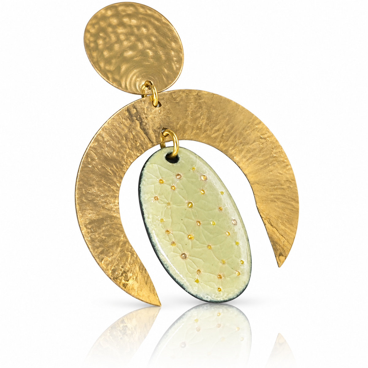Yellow Sapphire Enamel Earrings