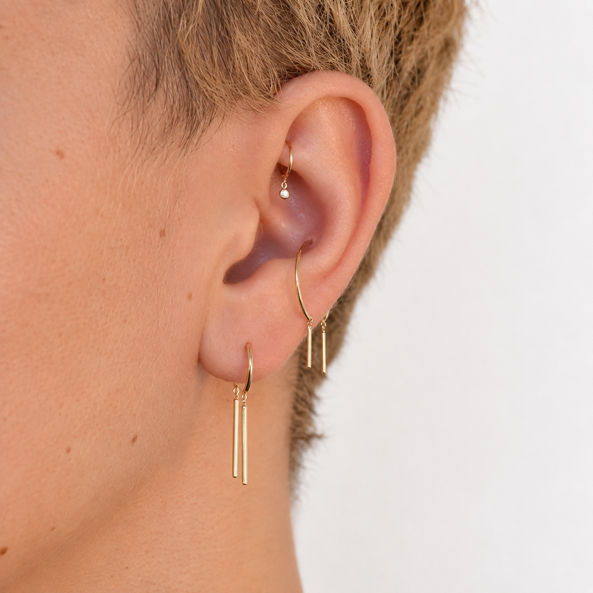 Chime Earring in 14k Gold • Single Earring