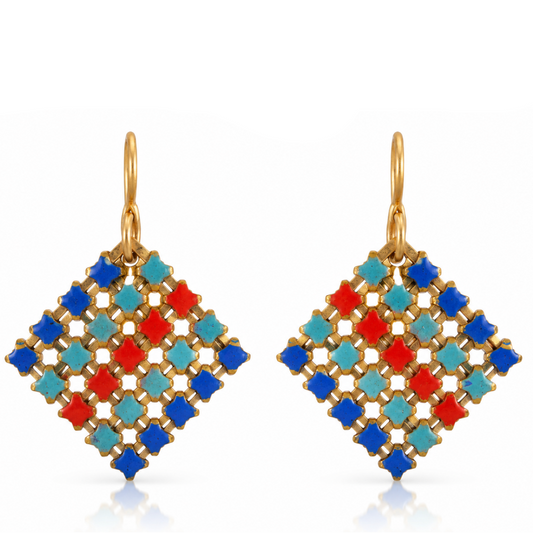 Blue Crush Mini Vintage Mesh Earrings