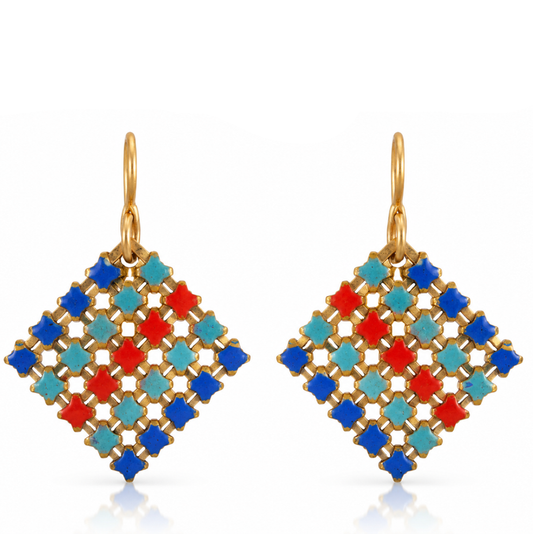 Blue Crush Mini Vintage Mesh Earrings