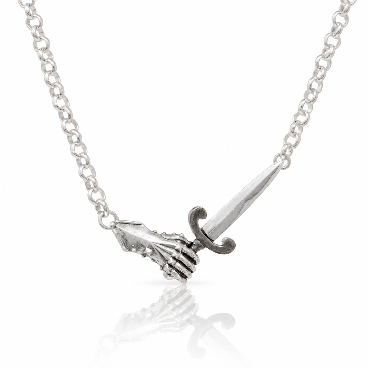 Melee Parrying Dagger Necklace - Sterling Silver
