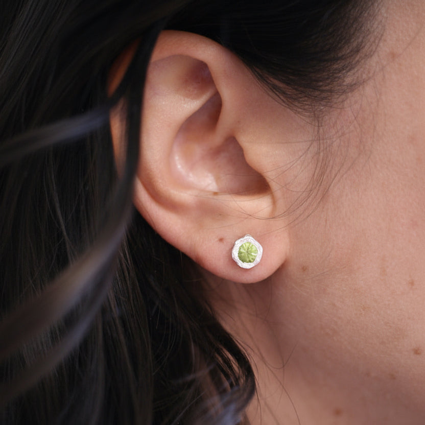 Peridot Petra Stud Earrings - Sterling Silver