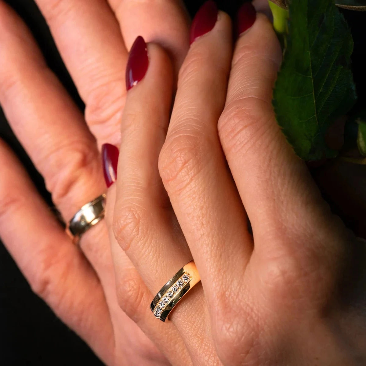 Diamond Wedding Band Around The World - 14k Gold