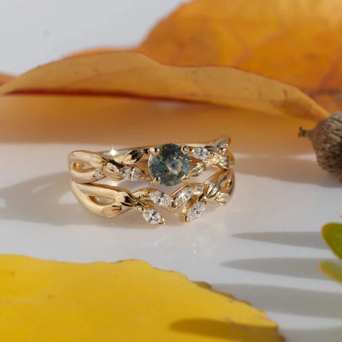 Branch Ring - Montana Sapphire - 14k Yellow Gold Engagement Band