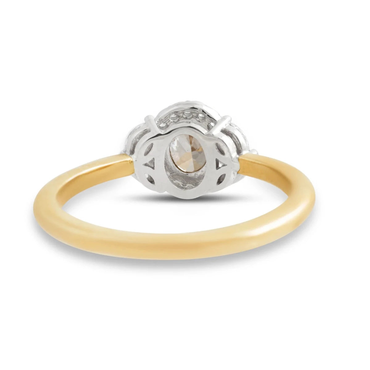 Lotus Diamond Engagement Ring - 14k Gold Champagne Diamond Floral Ring
