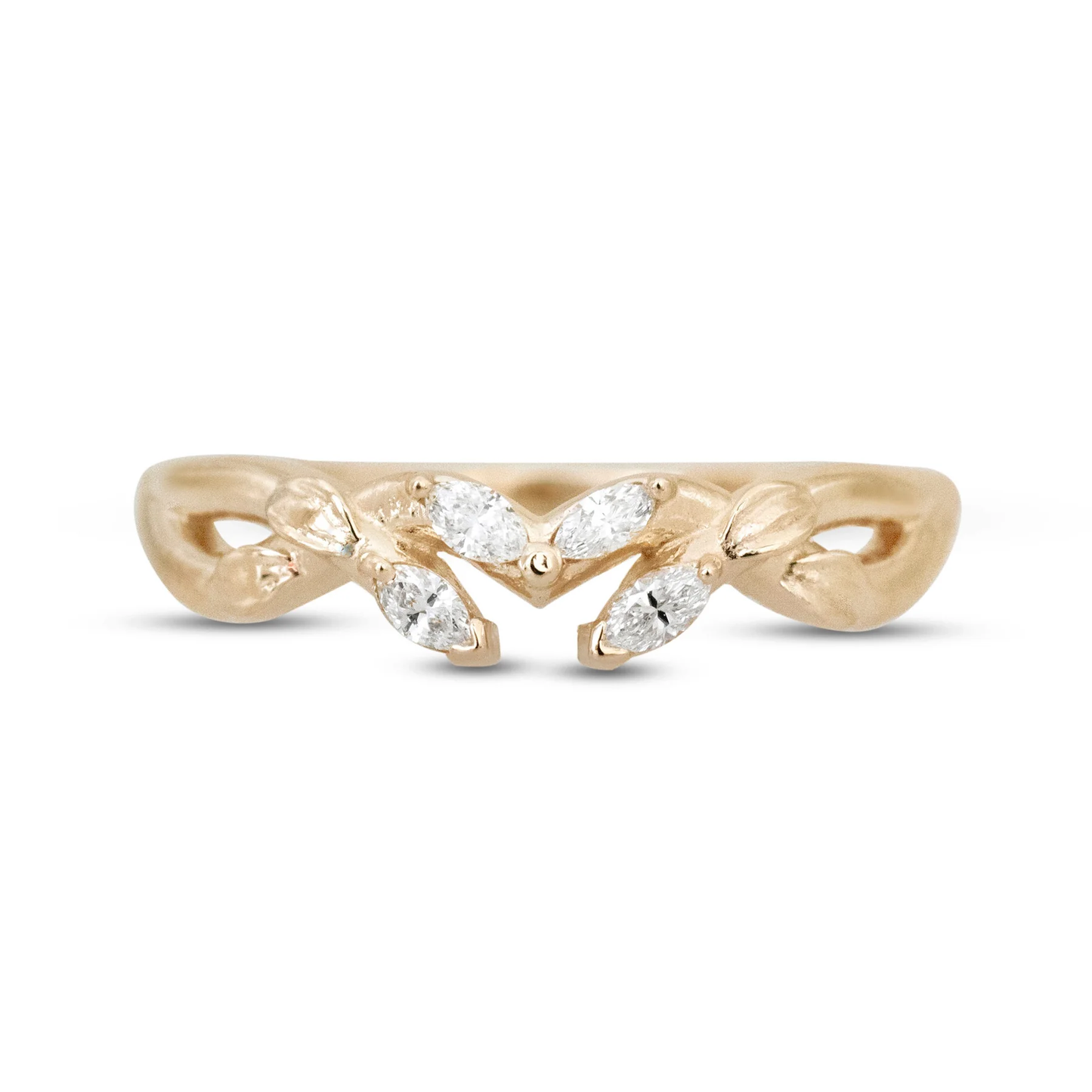 Branch Band – 14k Yellow Gold with Diamonds