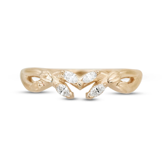 Branch Band – 14k Yellow Gold with Diamonds