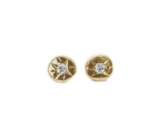 Estrella Diamond Star Stud Earrings