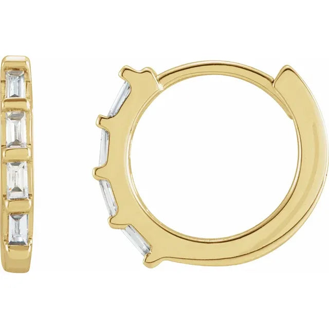 Natural Diamond Huggie Earrings – 1/10 CTW in 14k Gold