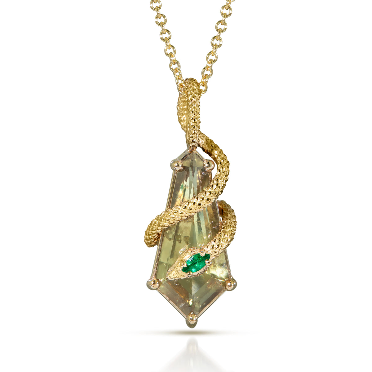 Ophelia’s Viper Yellow Sapphire & Emerald Necklace