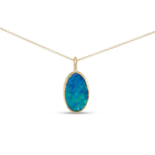 Opal Necklace - 22k Gold & Sterling Silver