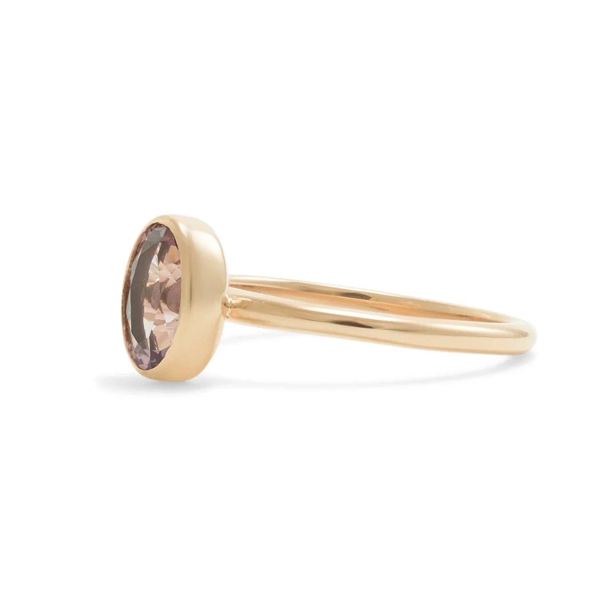 Mahenge Garnet Solitaire Ring - 14k Rose Gold