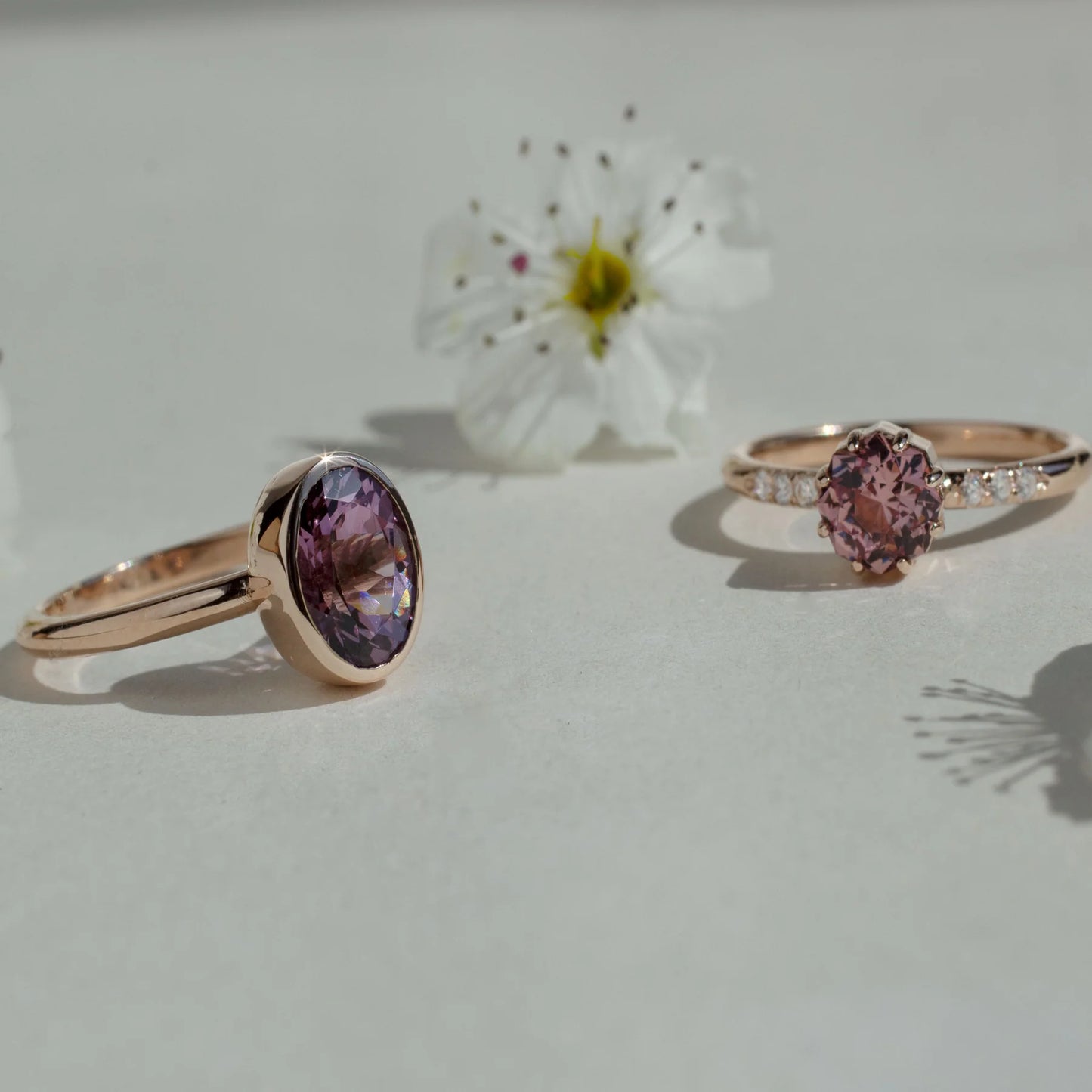 Mahenge Garnet Solitaire Ring - 14k Rose Gold