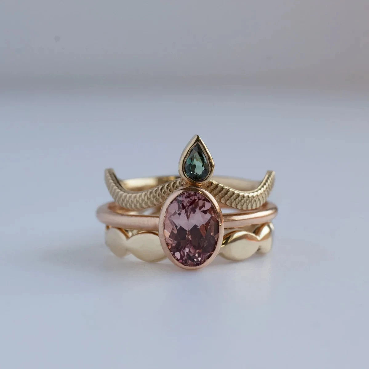 Mahenge Garnet Solitaire Ring - 14k Rose Gold