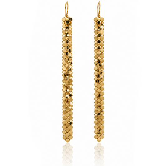 Slim Gold Vintage Mesh Earrings