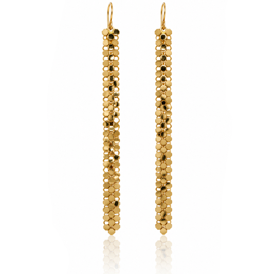 Slim Gold Vintage Mesh Earrings