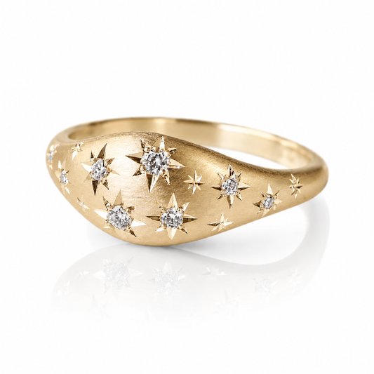 Night Sky Ring - 14K Gold Diamond Ring