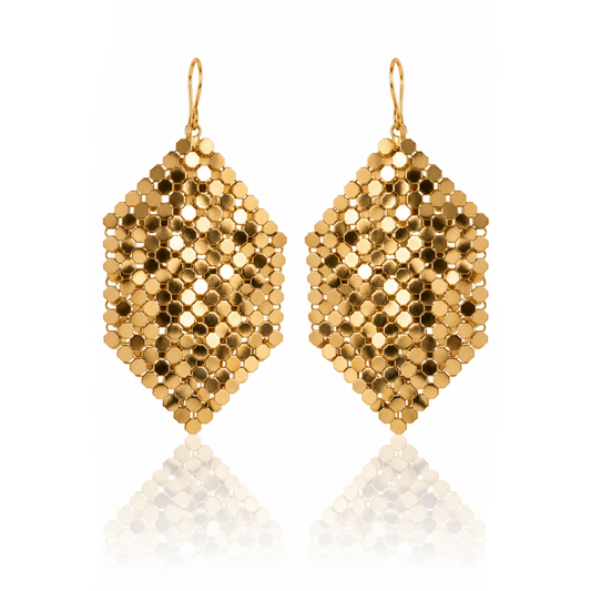 Gold Banner Vintage Mesh Earrings