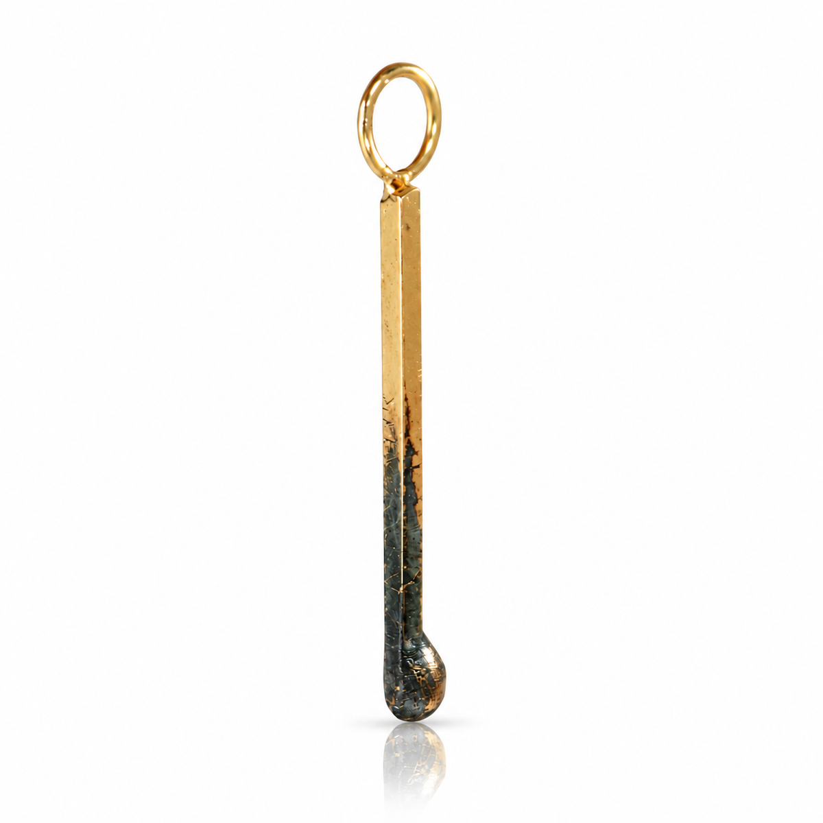 Mini Match Charm 30mm - 14k Gold & Garnet