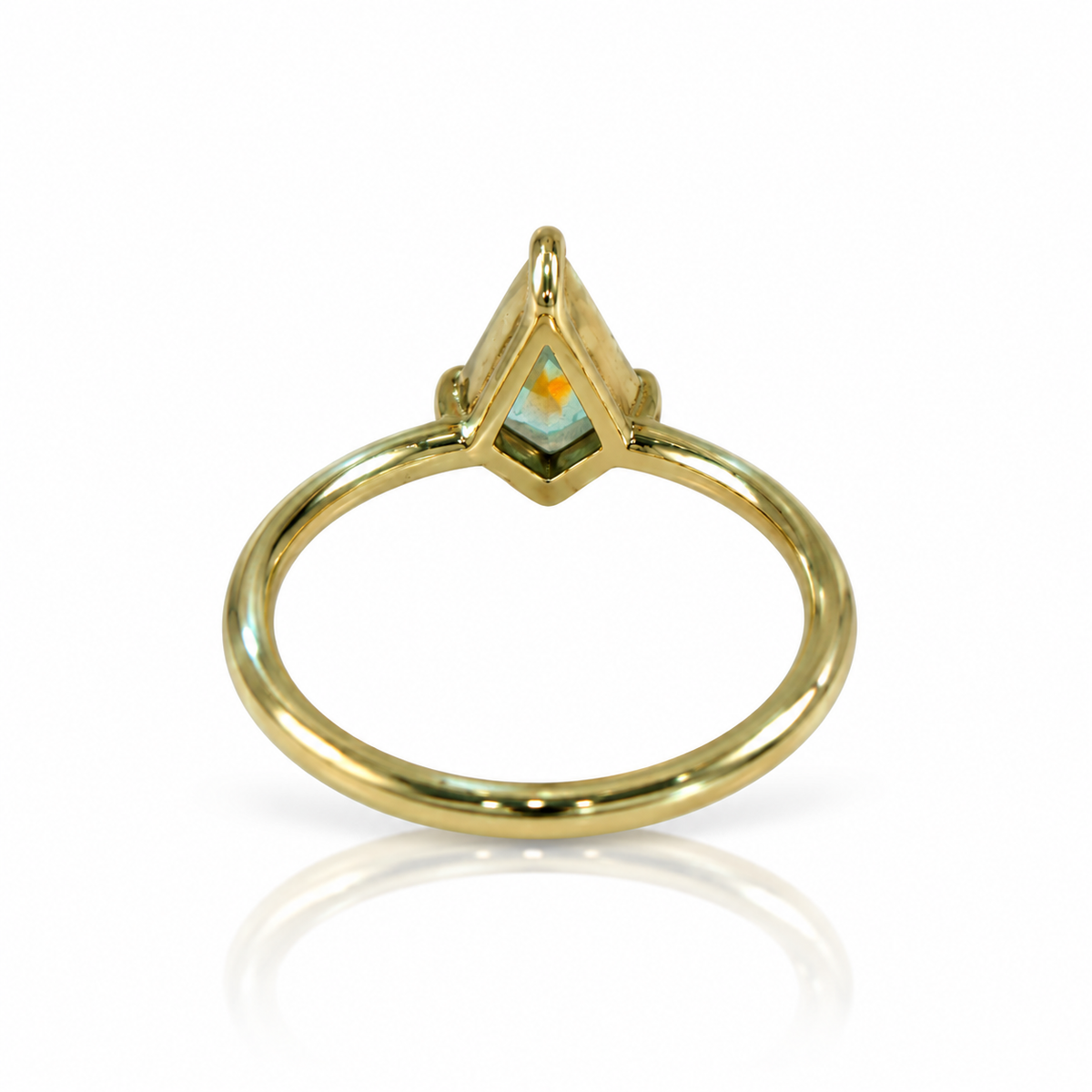 Due North Compass Ring #2 - Bi-Color Montana Sapphire & 14k Gold