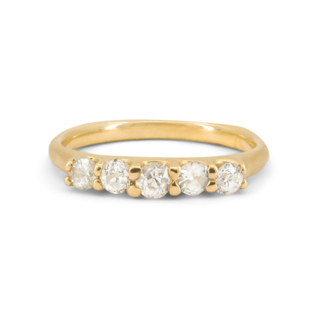 Petite Grove Ring - Smooth 18k