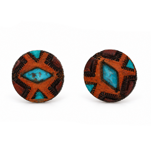 Diamond Turquoise Studs