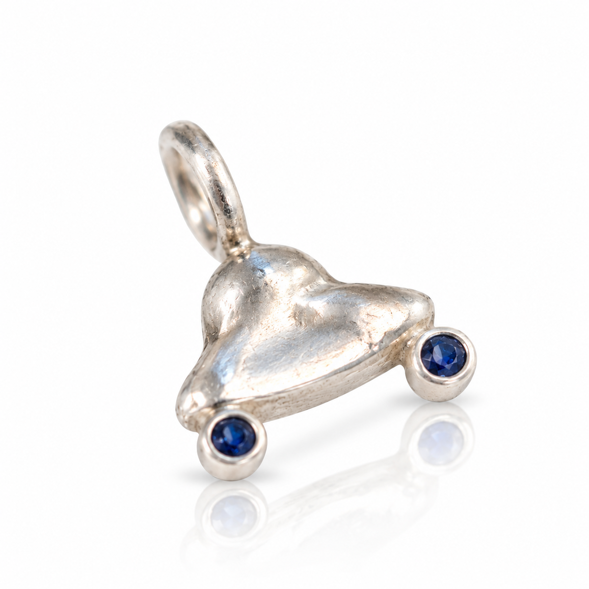 UFO Charm - Sterling Silver & Blue Sapphire