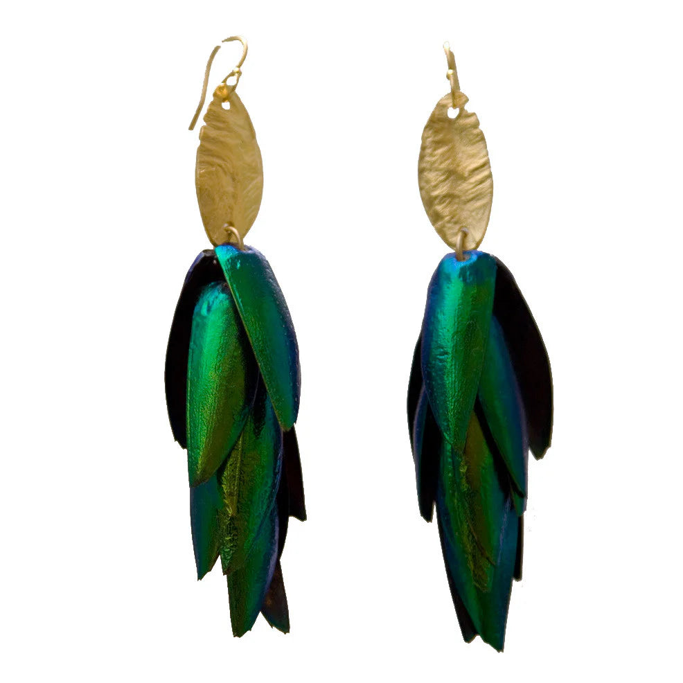 The Body that Remains - Beetle Wing Earrings