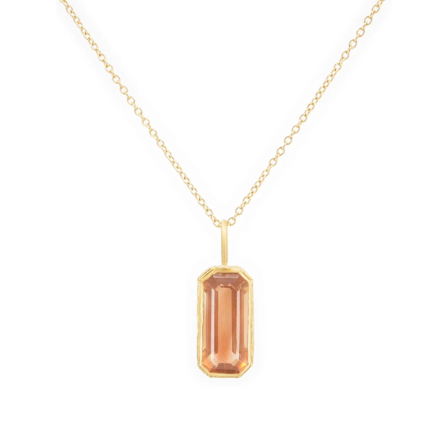 Sunstone Engraved Bezel Pendant