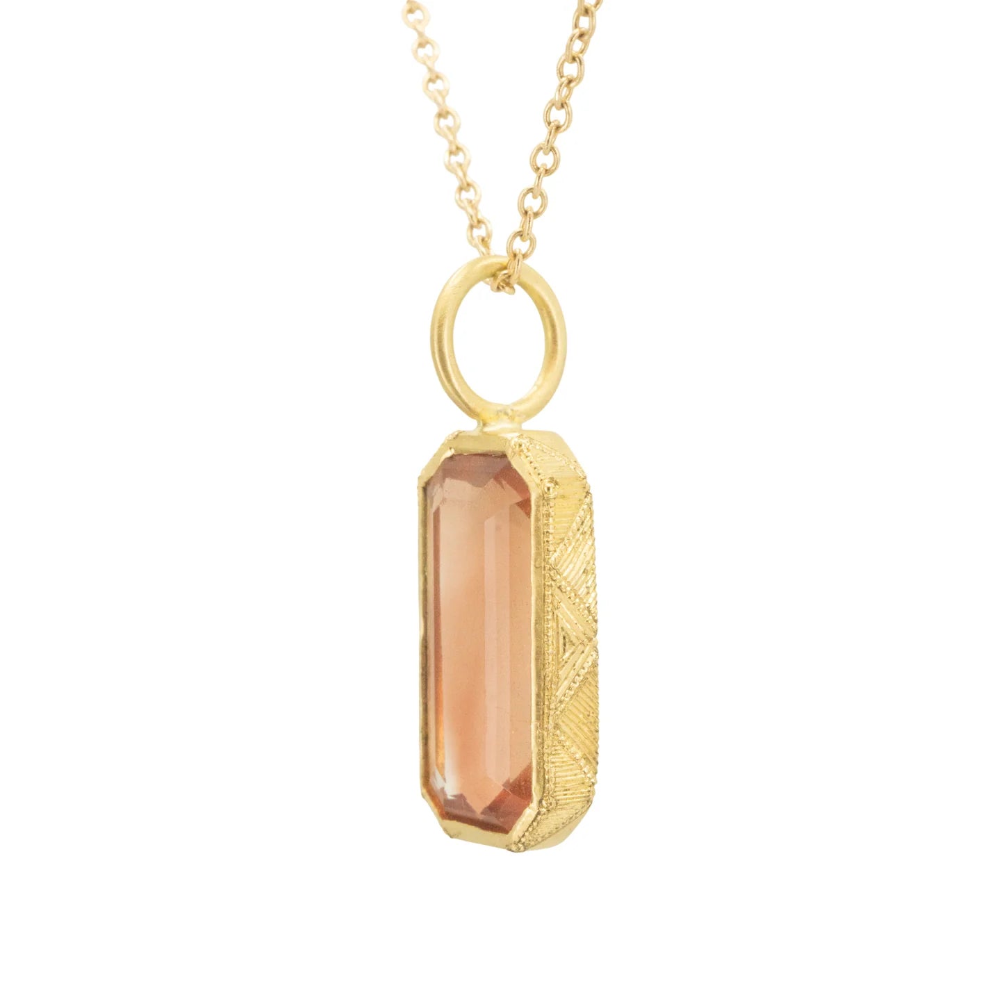 Sunstone Engraved Bezel Pendant