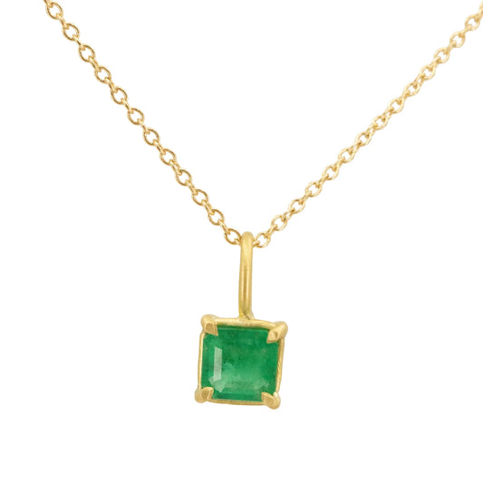 Petite Emerald Basket Pendant