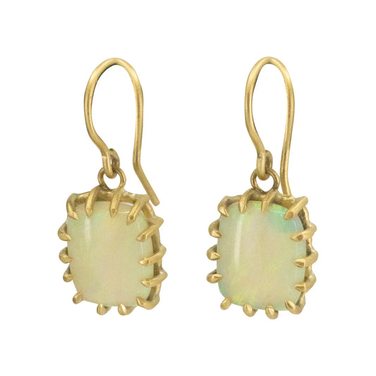 Rectangular Drop Opal Earrings