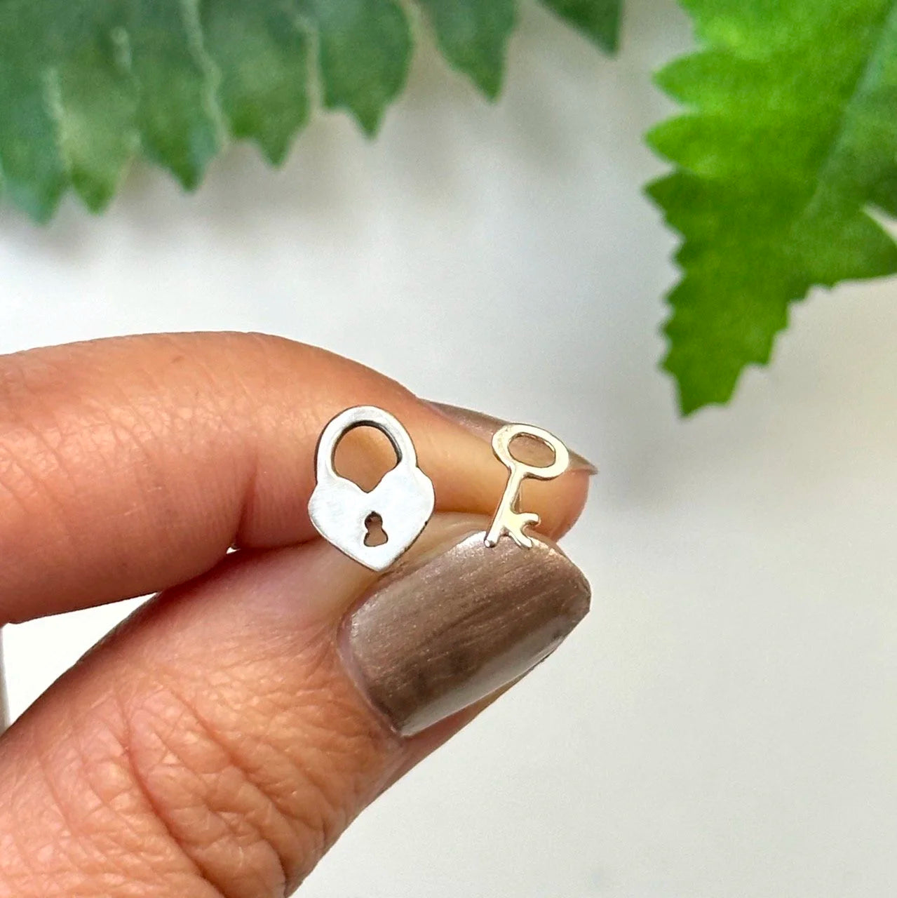 Charmed Love Studs – Heart and Key