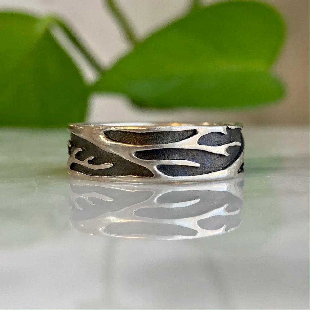 Birch Band - Oxidized Sterling Silver