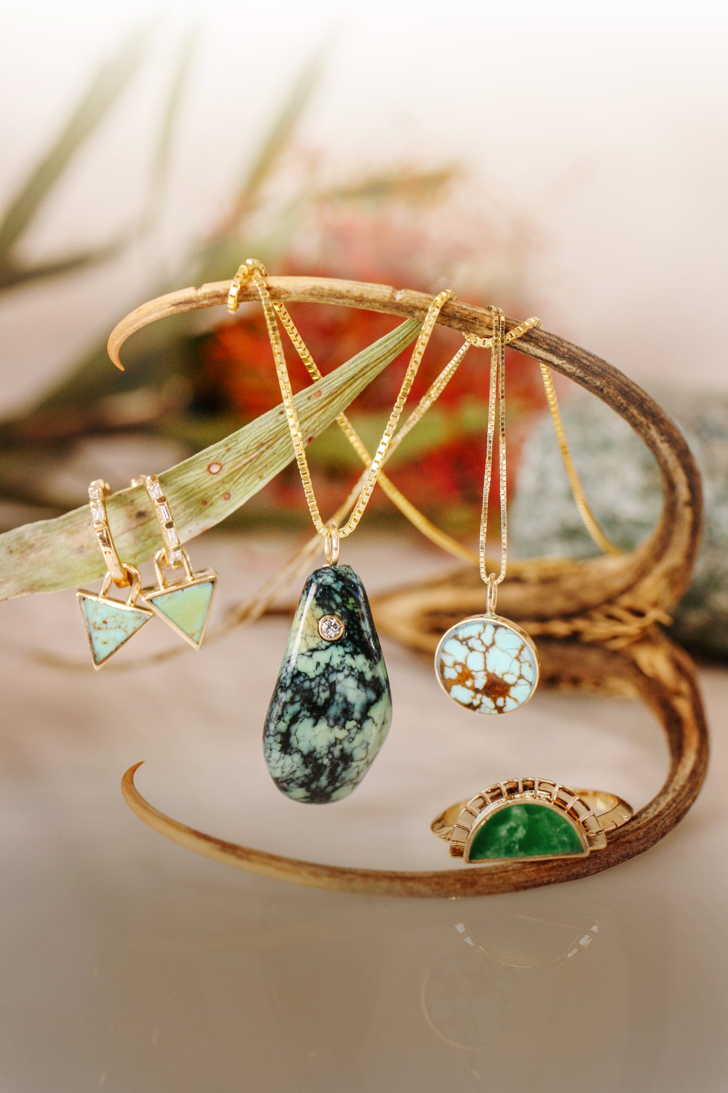 Kokoto Necklace – 14k Gold, Snowville Varíquoise & Diamond Pendant