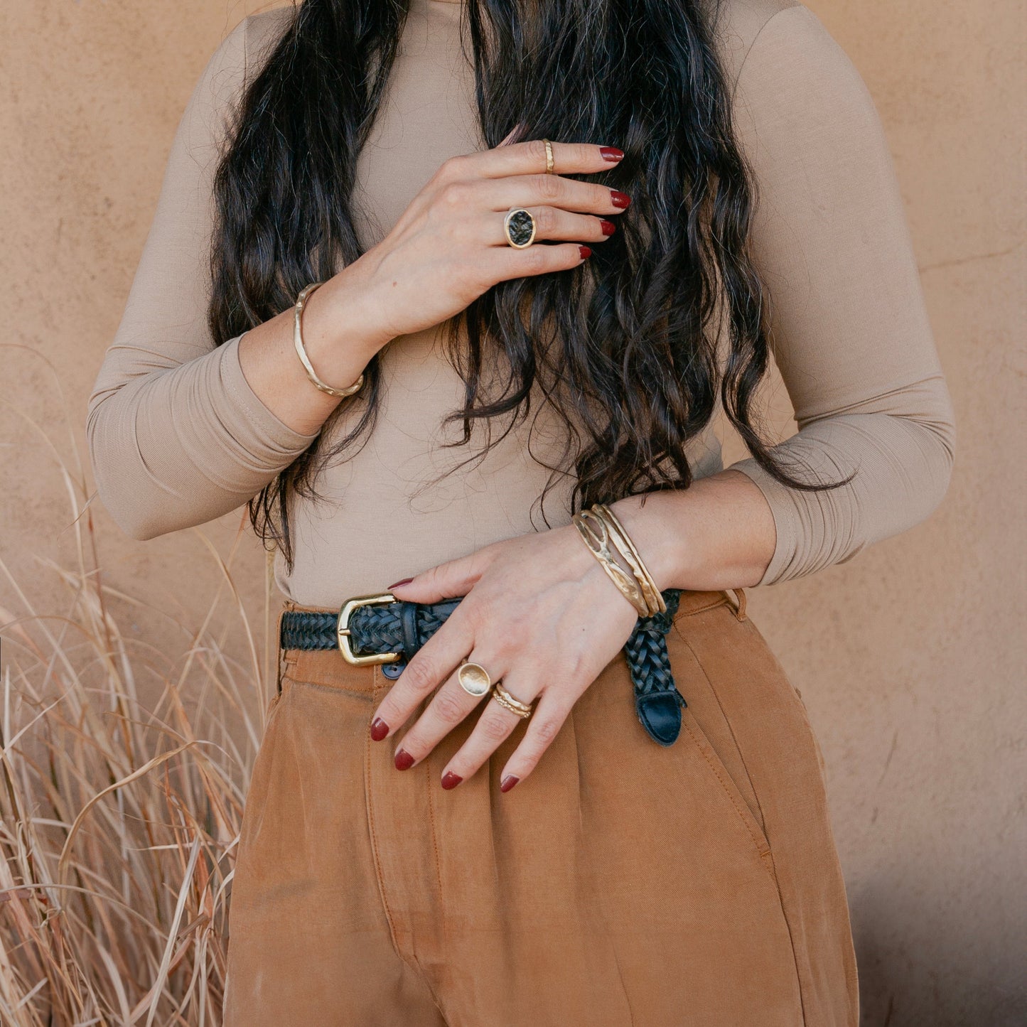 Wide Bronze Organic Cuff Bracelet