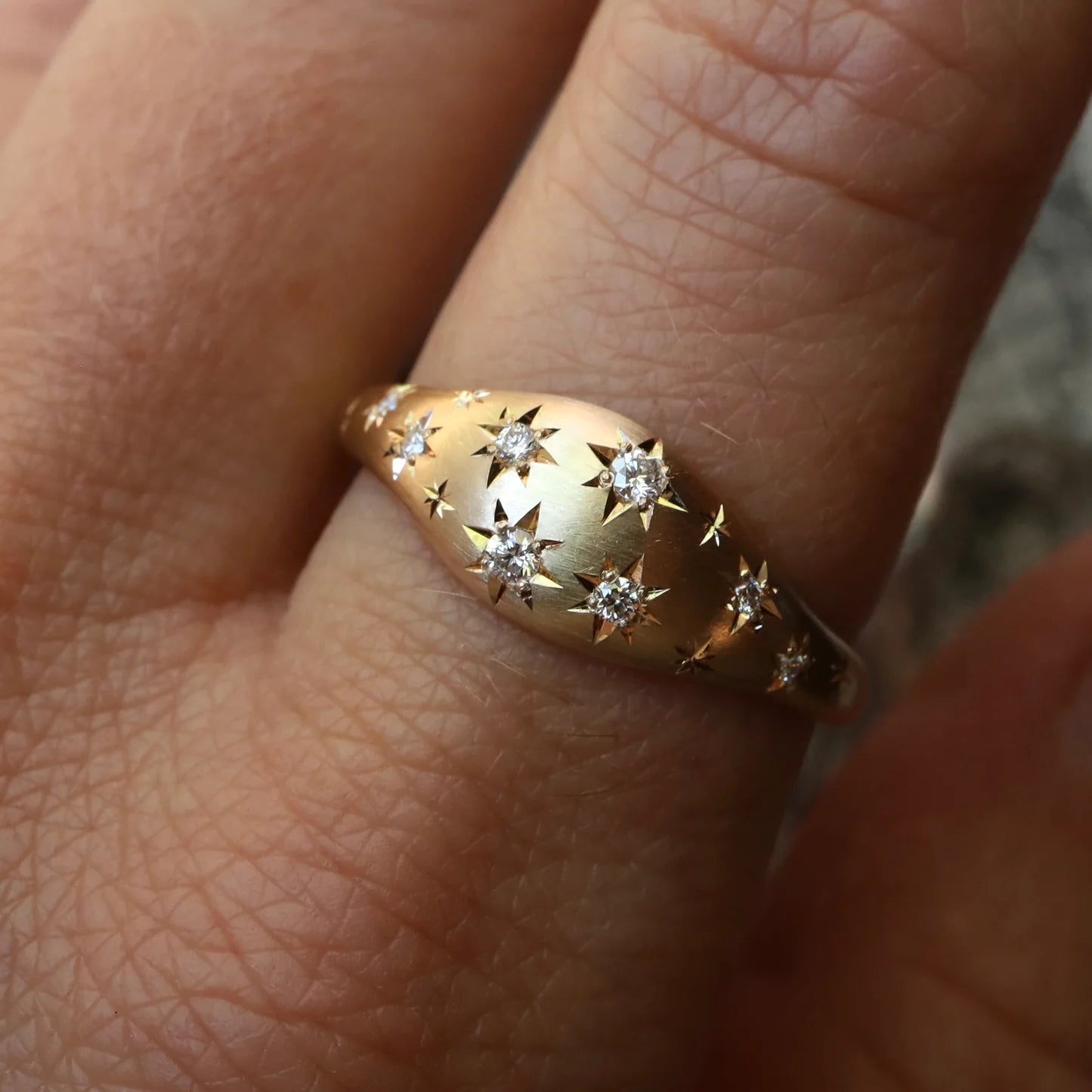 Night Sky Ring - 14K Gold Diamond Ring