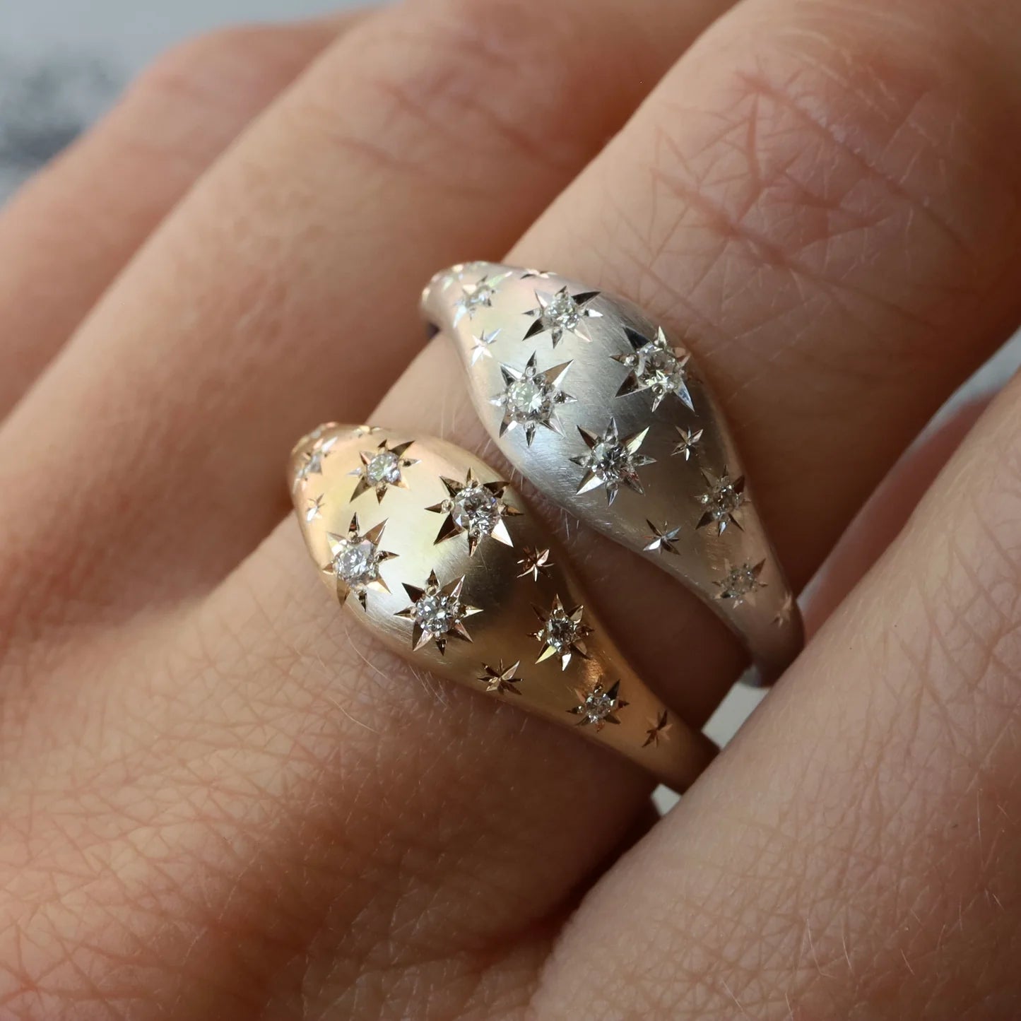 Night Sky Ring - 14K Gold Diamond Ring