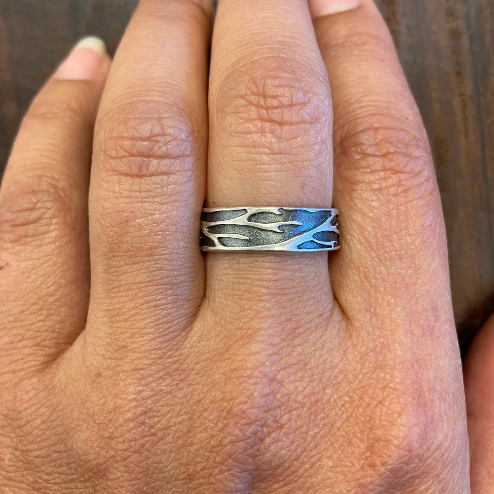 Birch Band - Oxidized Sterling Silver