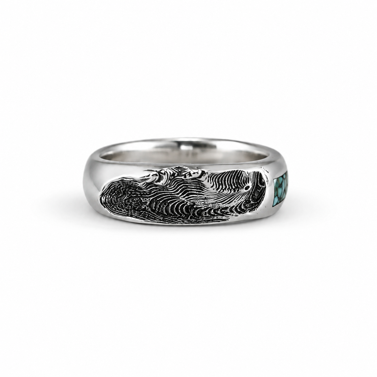 Taos Ski Valley Inlay Band – Sterling Silver & Turquoise