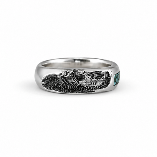 Taos Ski Valley Inlay Band – Sterling Silver & Turquoise