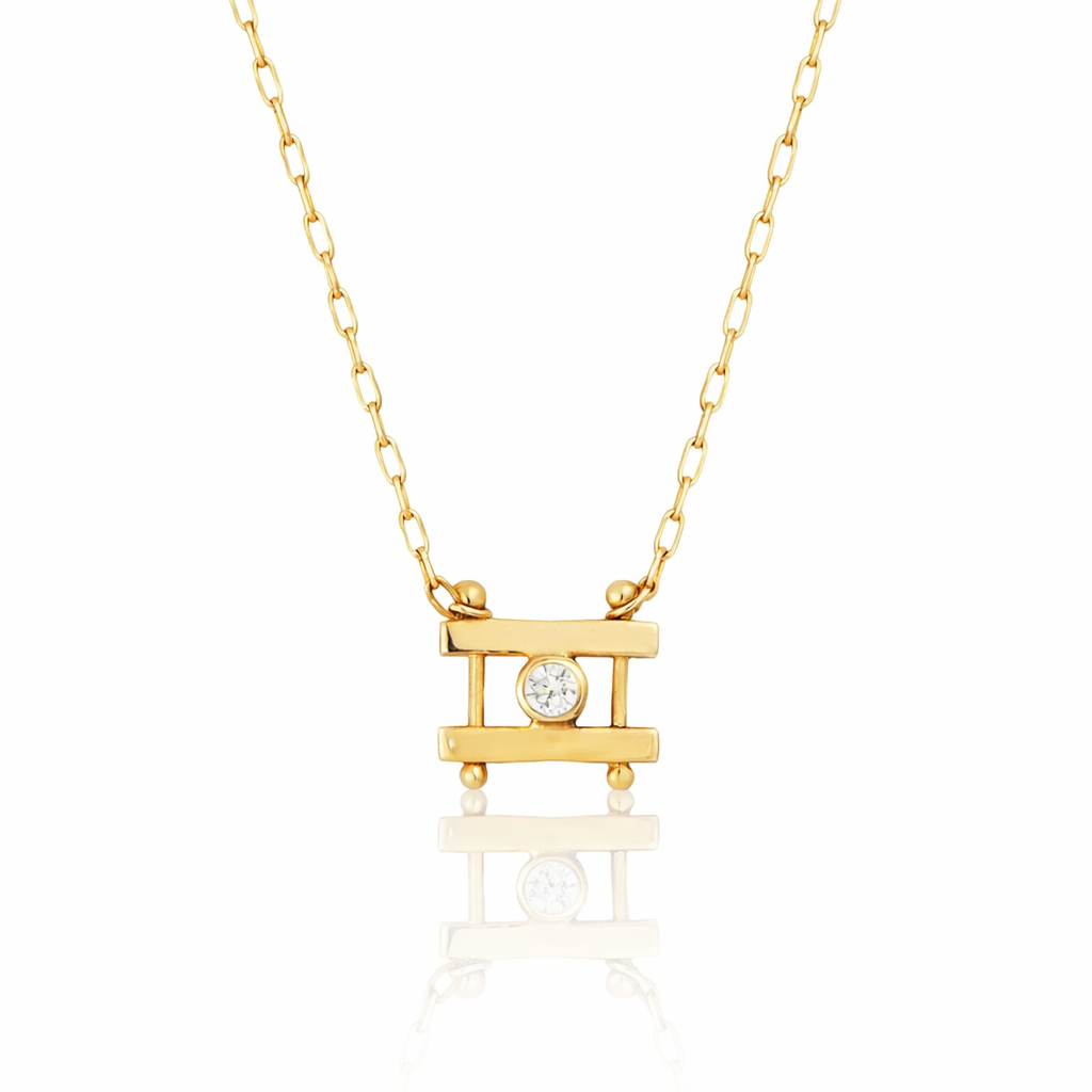 Kiyo Necklace - 14k Gold with 2mm Brilliant-Cut Diamond